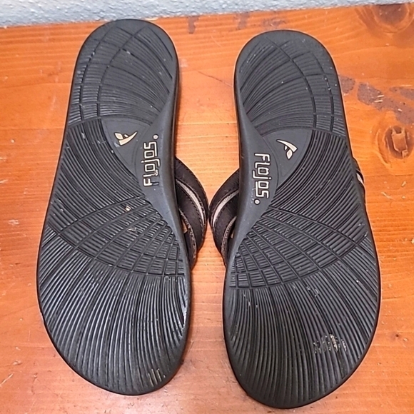 FLOJOS MEN'S THONG FLIP FLOP SLIP ON DARK BROWN LEATHER SANDAL SIZE 10 - Picture 5 of 7